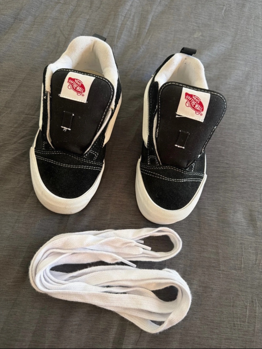 Vans Women Black and White Slip-On Skate Sneakers